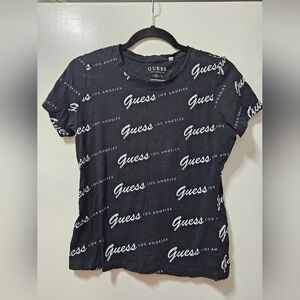 GUESS Black Logo Print Women's Top